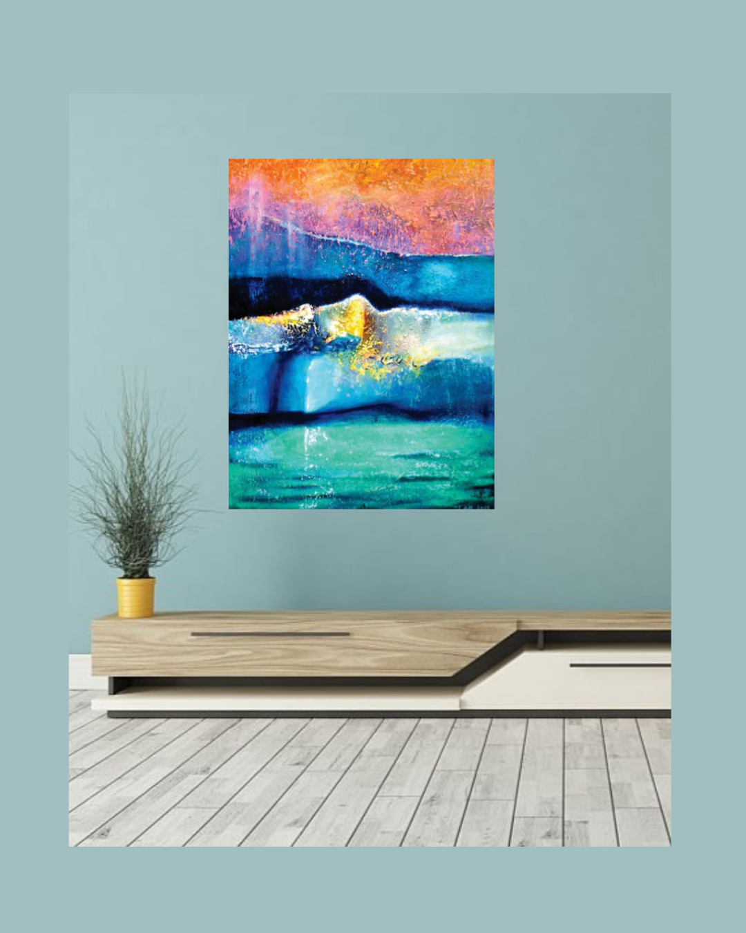Moving World Abstract Landscape Original Painting & Prints