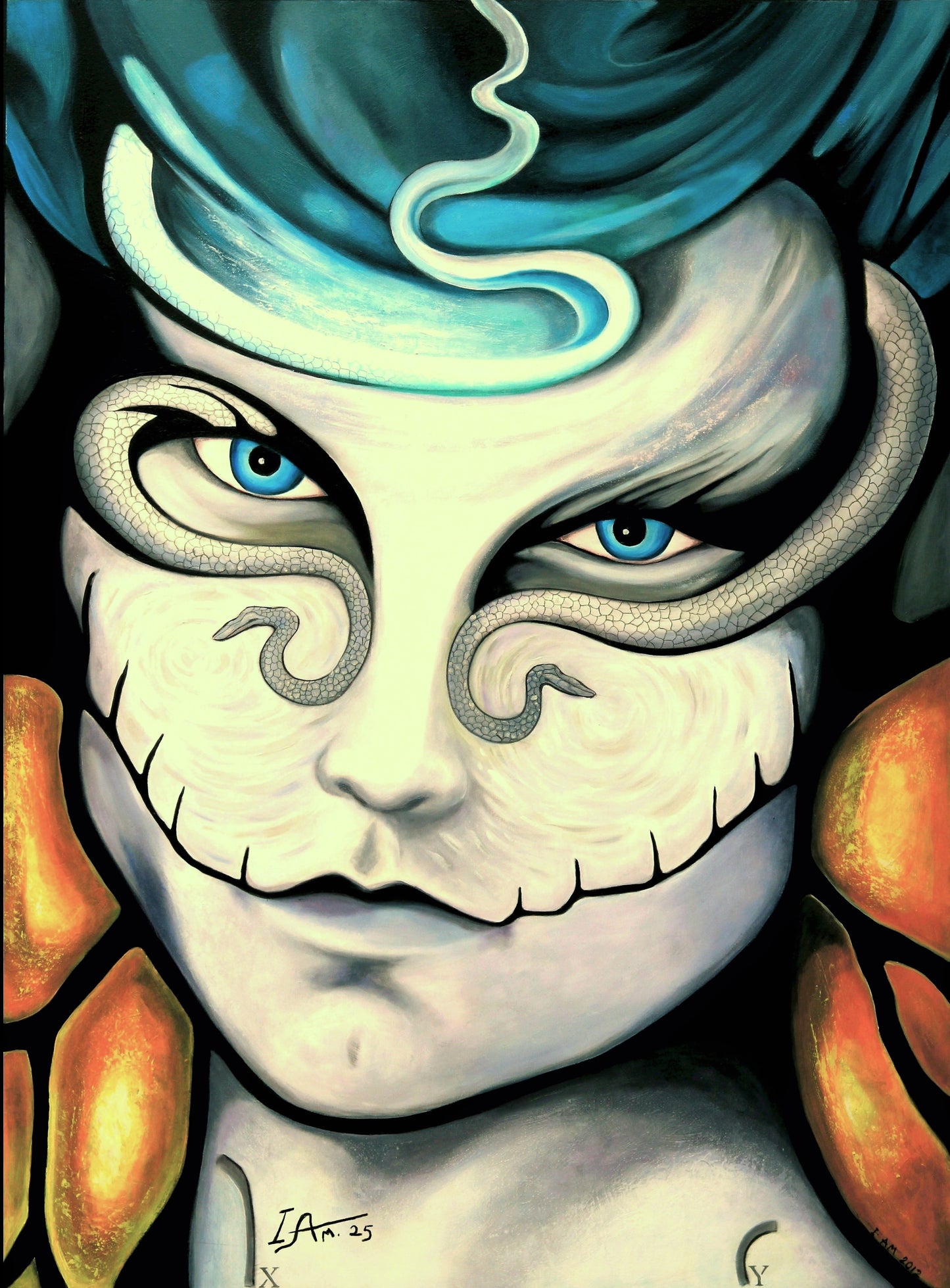 Serpent Animal Spirit Portrait Print on Arches Paper 18"x24"