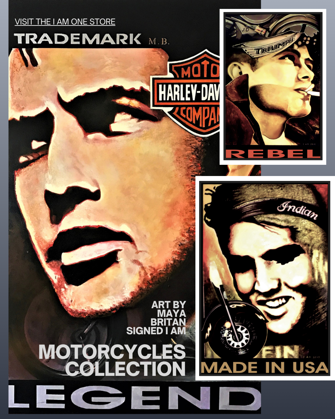 Motorcycles American legends Elvis Presley Bob Dylan Marlo Brando
