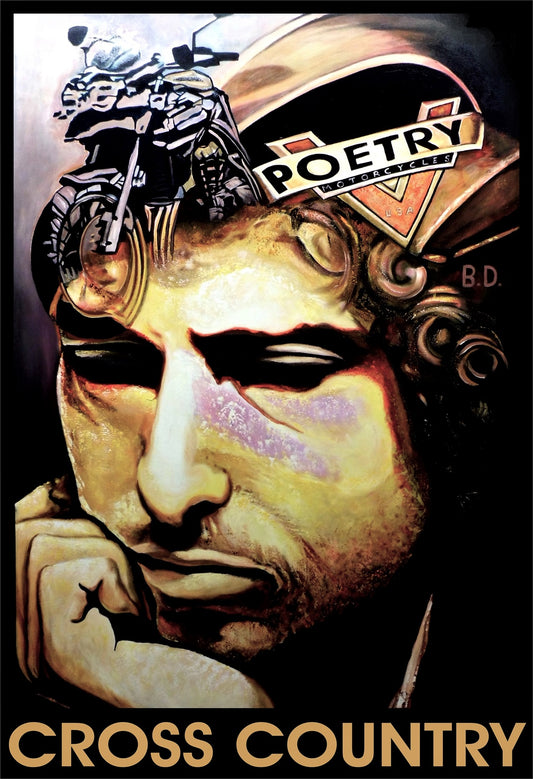 Bob Dylan Portrait Motorcycle Painting & Prints on Canvas