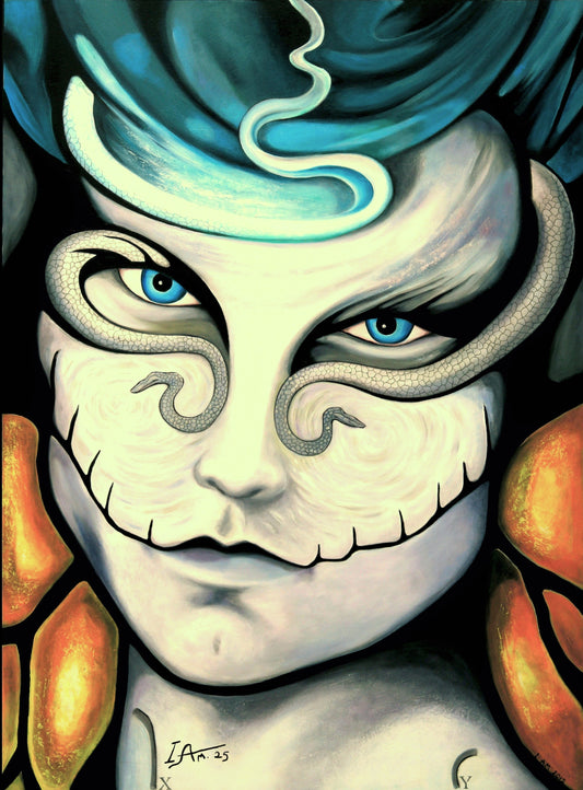 Serpent Animal Spirit Portrait Print on Arches Paper 18"x24"