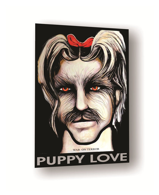 Illustration of a character with a red bow on their head, labeled 'Puppy Love'.