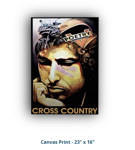 Bob Dylan Portrait Motorcycle Painting & Prints on Canvas