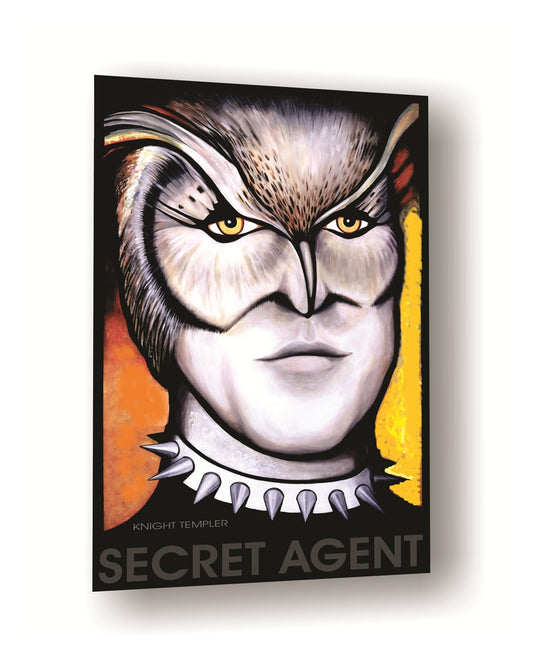 Illustration of a character with an owl-like face on a card labeled 'Secret Agent'.